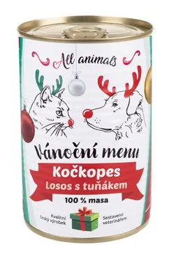 All Animals kočkopes Vánoční menu losos s tuňákem Gramáž 400g