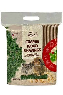 Coarse Wood Shavings Bedding with Strawberry Leaves Gramáž 2kg, Objem 50l