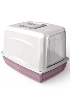 Arenero cubierto Vicky con filtro 54x39x39cm rosa