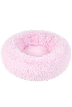 Round bed ADELE with long pile, pink Rozměr 50cm
