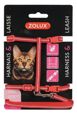 Arnés para gato con correa rojo Rozměr 1,2m