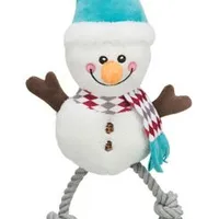 Vánoční hračka pes Xmas SNOWMAN plyš bavlna Rozměr 41cm