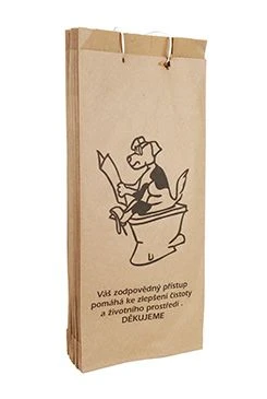 Paper Dog Poop Bags with Handle, Stitched Počet 25ks