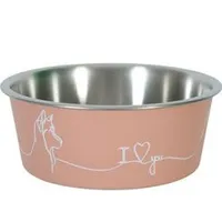 Stainless Steel Dog Bowl LOVE DOG Pink Objem 400ml