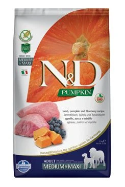 N&D Pumpkin DOG Mini Lamb & Blueberry Gramáž 800g, Stáří Adult