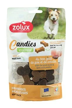 Snack para perros CANDIES Max hueso ave hígado Zolux Gramáž 150g