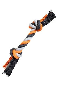 Dog Toy Cotton Knot Grey Orange Gramáž 55g, Rozměr 20cm