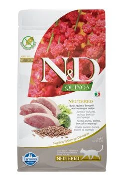 N&D Quinoa CAT Neutered Duck & Broccoli & Asparagus Gramáž 1,5kg