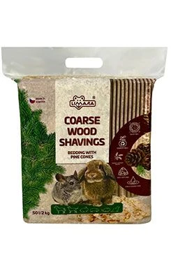Coarse Wood Shavings Bedding with Pine Cones Gramáž 2kg, Objem 50l