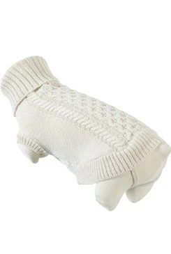 MEGEVE Cream Turtleneck Sweater for Dogs Rozměr 25cm