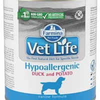 Vet Life Natural DOG lata Hypoaller Pato y Patata Gramáž 300g
