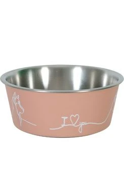 Stainless Steel Dog Bowl LOVE DOG Pink Objem 400ml