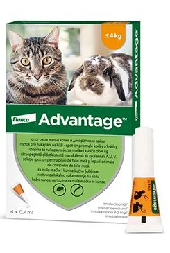 Advantage pro malé kočky a králíky Gramáž 40mg, Objem 4ml, Počet 4x0