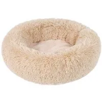 Round bed ADELE with long pile, beige Rozměr 50cm