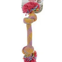 Dog Toy Colourful Tug Rope with 2 Knots Rozměr 30cm