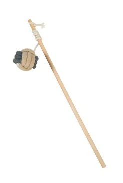 GRIBOUILLE Cat Teaser Wand with Ball, Grey