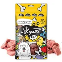Dog treat freeze-dried chicken cubes with strawberry Gramáž 50g