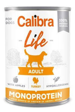 Dog Life lata Adult Pavo con manzanas Gramáž 400g