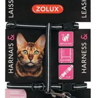 Cat Harness with Leash, Black Rozměr 1,2m