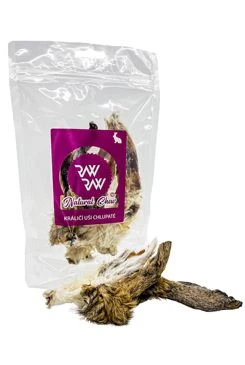 Pochoutka Natural Chew Králičí uši s chlupy 60 g
