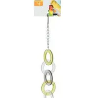 Juguete para pájaros con aros de acrílico