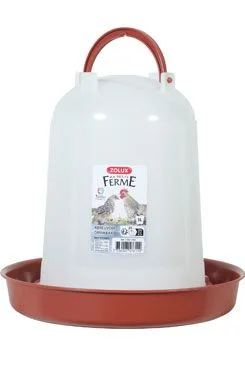 Žlab pitný pro drůbež červená Objem 3l