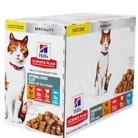 Hill's Fel. SP Ster. Chicken & Fish & Trout & Tuna pouches 12x85g Stáří Adult