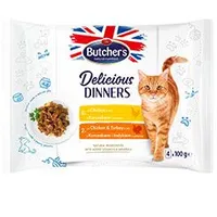 Cat Delic. Dinners chicken + chicken & turkey pouch 4x100g