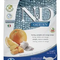 N&D OCEAN CAT Herring Pumpkin & Orange (Arenque, Calabaza y Naranja) Gramáž 300g, Stáří Adult