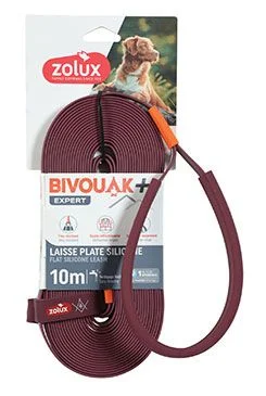 BIVOUAK Flat Silicone Dog Leash 10m Red Rozměr 15mm