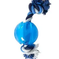 BUSTER Strong Ball with Rope Dog Toy Light Blue M