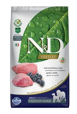 N&D PRIME DOG M L Lamb & Blueberry Gramáž 2,5kg, Stáří Adult