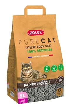PURECAT Recycled Paper Cat Litter Objem 5l