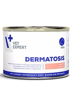 VD 4T Dermatosis Dog Salmon & Potato can Gramáž 200g