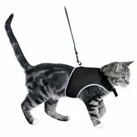 Cat Harness Vest 36–54 cm with 1.20 m Leash, Black TR Rozměr 54cm