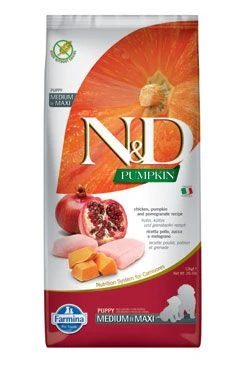 N&D Pumpkin DOG Puppy M L Pollo y Granada Gramáž 12kg