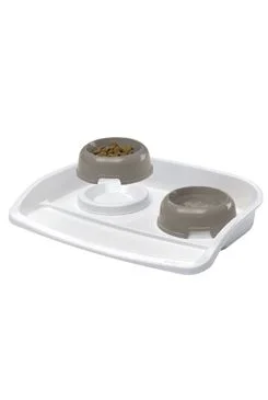 Set de comederos de plástico 2 unidades + bandeja MAXI LINDO FP Objem 0,5 l