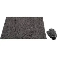 Alfombra de microfibra 100x70cm + guante gris