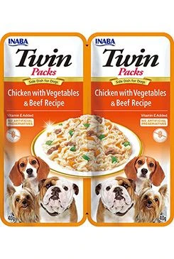Dog Twin Packs Chicken & Veg. & Beef in Broth 2x40g