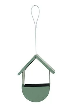 Comedero exterior CASETA para semillas, metal, verde