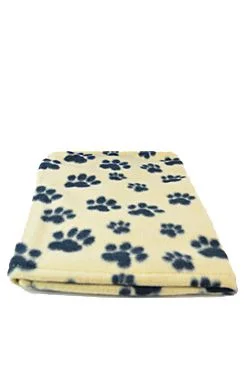 Deka pro psy BEANY černé tlapky 100x70cm hnědá