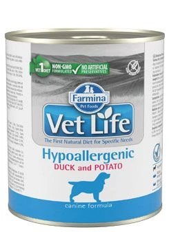 Vet Life Natural DOG lata Hypoaller Pato y Patata Gramáž 300g