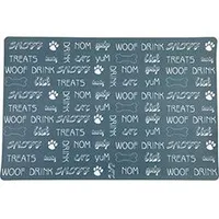 Dog Bowl Mat with Dog Dictionary Print L