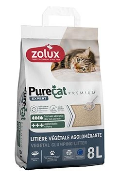 Podestýlka PURECAT rostlinná hrudkující Objem 8l