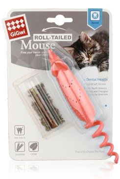Juguete para gato GiGwi Ratón con relleno de hierba gatera + Matatabi Rozměr 16cm