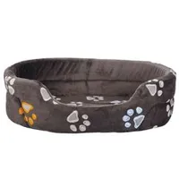Cama JIMMY con huellas 55x45cm peluche gris TR