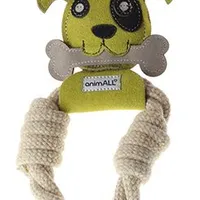 Juguete para perro con anilla de cuero de colores 25x16 cm