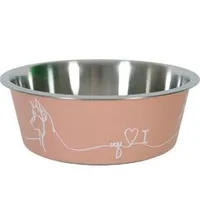 Stainless Steel Dog Bowl LOVE DOG Pink Objem 400ml
