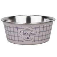 Stainless steel cat bowl FOOD CAT pink Objem 400ml
