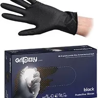 GRIPZZLY Protective Nitrile Gloves XXL Powder-Free Black Počet 50ks